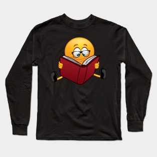 Nerdy Reading emoticon' Cute Reading emoticon Gift Long Sleeve T-Shirt